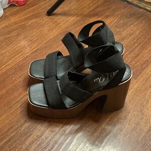 Wild Pair Black and Brown Platform Sandals